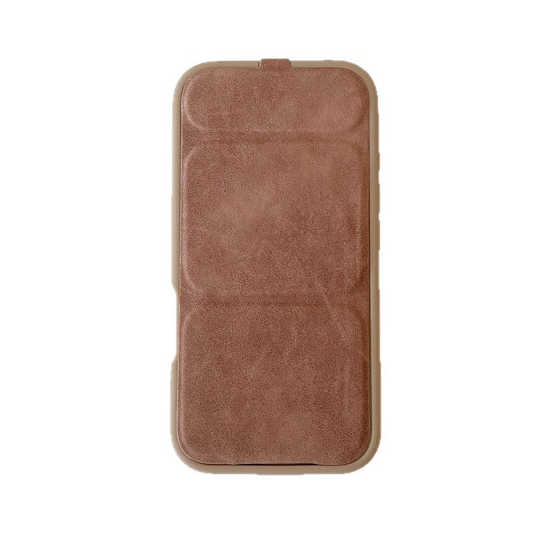 Pro Max iPhone13 Flip Bracket Case Anti-Fall TPU Solid Color Cover - pro max iphone13 iphone14 iphone15 iphone16 solid