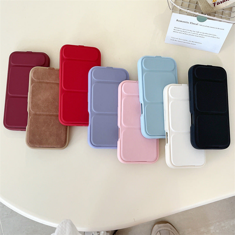 Pro Max iPhone13 Flip Bracket Case Anti-Fall TPU Solid Color Cover