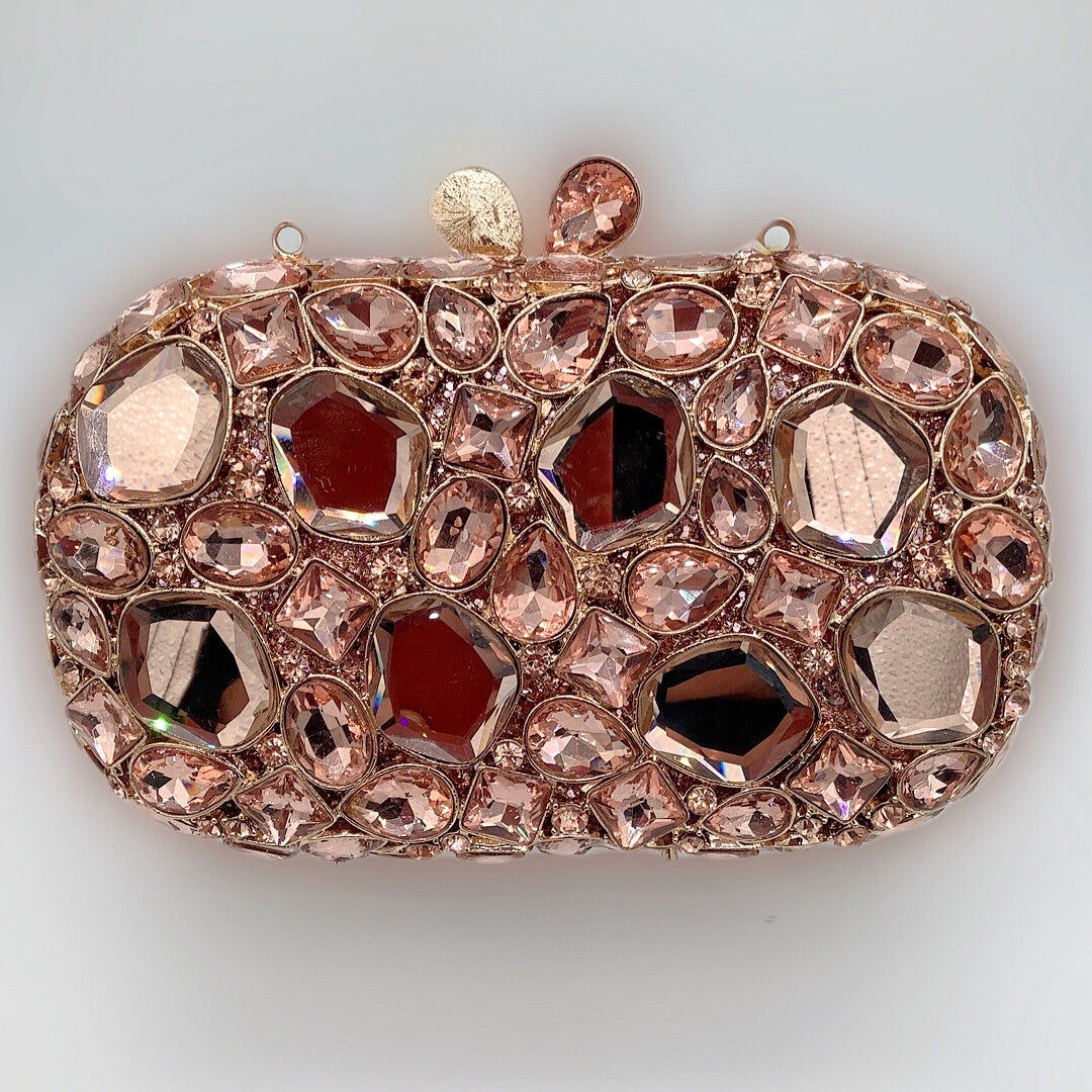 PU Diamond Evening Bag with Crystal and Personalized Customization - Teleplus Personalization diamond evening bag