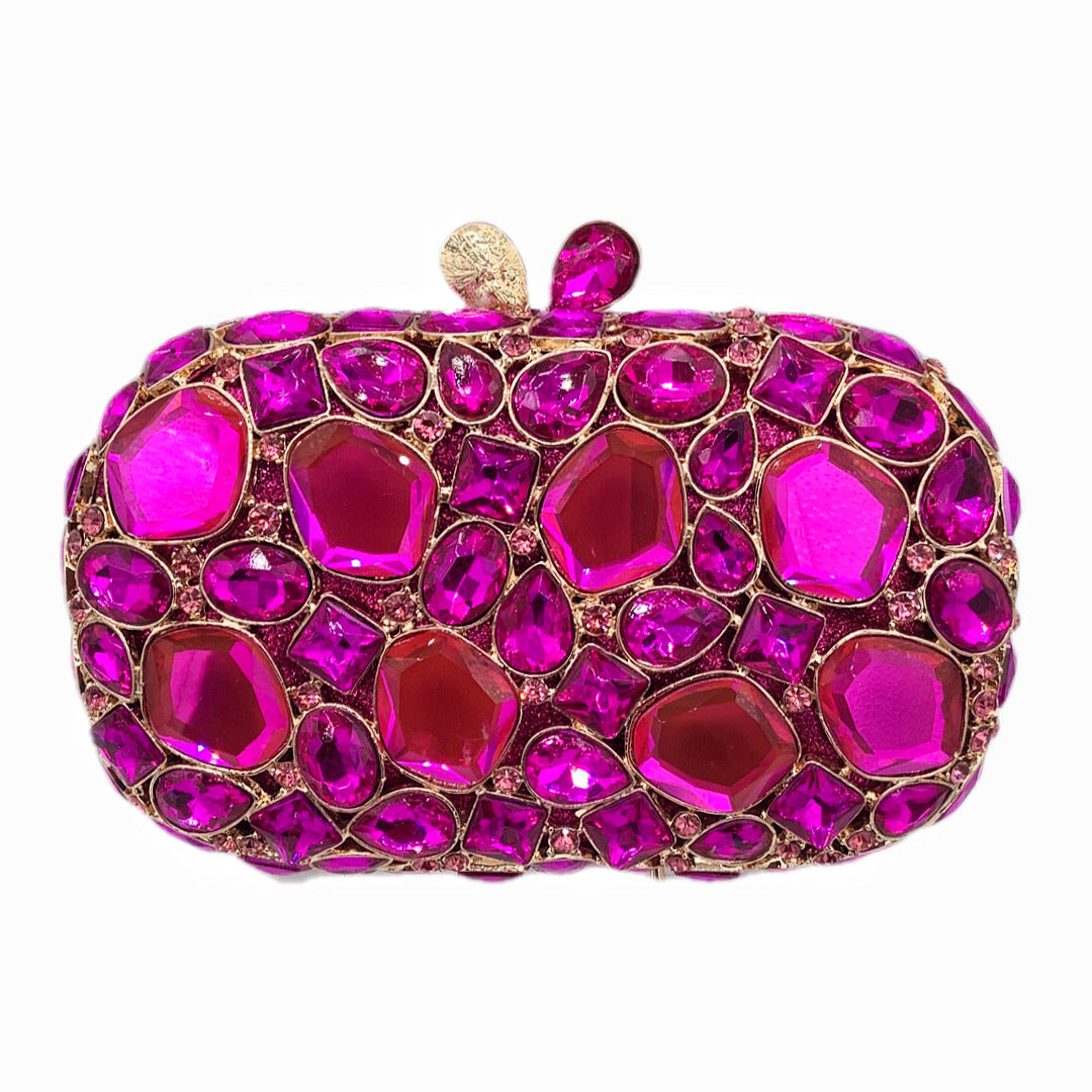 PU Diamond Evening Bag with Crystal and Personalized Customization - Teleplus Personalization diamond evening bag