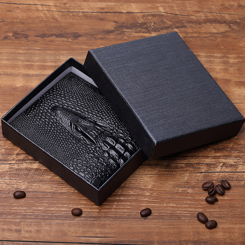 PU Fashion Crocodile Print Wallet in Black and Navy Blue - for the Fashionably Brave crocodile print wallet