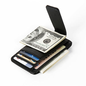 Pu Fashion Lychee Pattern Wallet Black Coffee for United States and CHF - Magnetic Wallet: Because Your Pockets Deserve