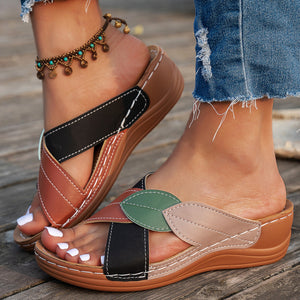 PU Fish Mouth Slip-On Casual Sandals for Men and Women Black Red White - Teleplus fish mouth casual sandals women black