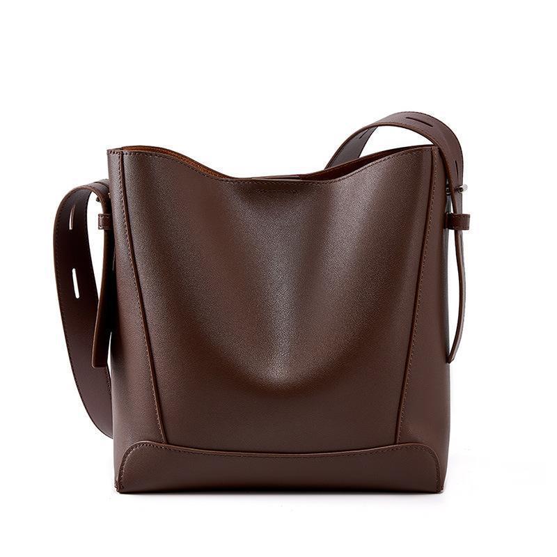 PU Leather Barrel Shoulder Bag with Split Pocket Neutral Tote Handbag - Teleplus