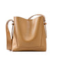 PU Leather Barrel Shoulder Bag with Split Pocket Neutral Tote Handbag - Teleplus