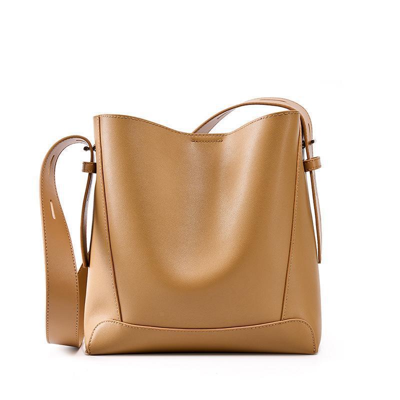 PU Leather Barrel Shoulder Bag with Split Pocket Neutral Tote Handbag - Teleplus
