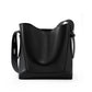 PU Leather Barrel Shoulder Bag with Split Pocket Neutral Tote Handbag - Teleplus