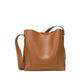 PU Leather Barrel Shoulder Bag with Split Pocket Neutral Tote Handbag - Teleplus