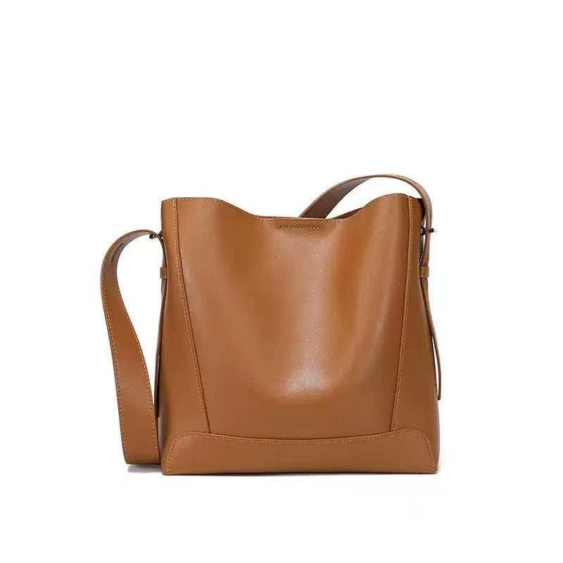 PU Leather Barrel Shoulder Bag with Split Pocket Neutral Tote Handbag - Teleplus