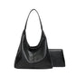 PU Leather Bucket Bag with Zipper Pockets Large Capacity Handbag for Women - Teleplus