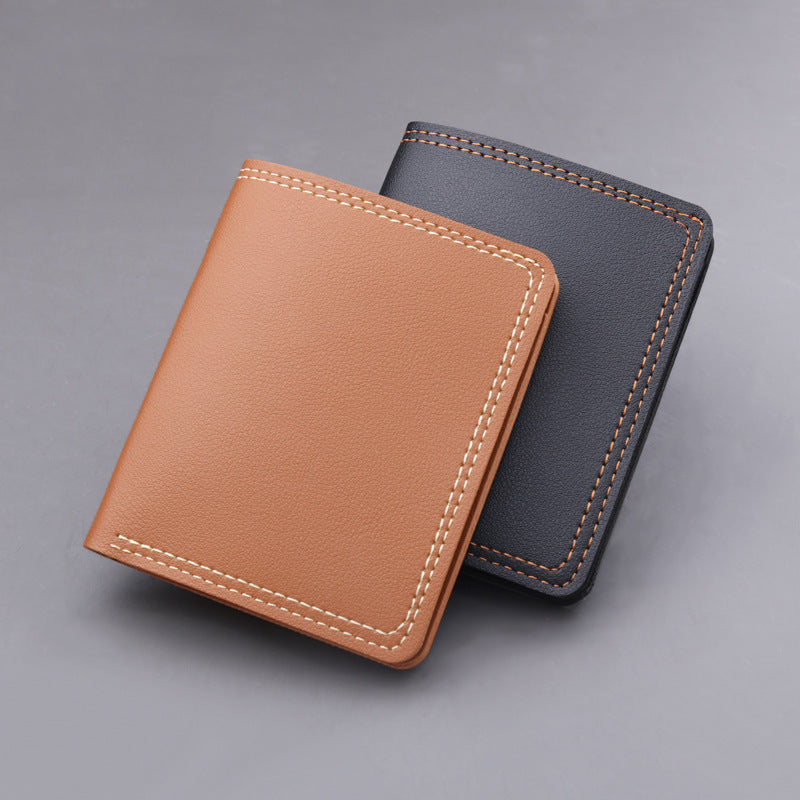PU Leather Money Clip with Card and ID Slots for United States CHF - Slim Stylish Wallet That Loves Vertical Life