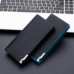 PU Leather Multi Card Money Clip Wallet with ID and Photo Slots in Blue or Black - Men’s Holder for Wallets Giggles