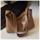 PU Leather Shoulder Bag Black Brown Crossbody Purse Daily Casual Handbag - Teleplus