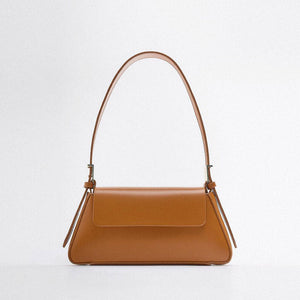 PU Leather Shoulder Bag with Clamshell Design and Multiple Compartments - shoulder bag