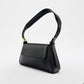 PU Leather Shoulder Bag with Clamshell Design and Multiple Compartments - shoulder bag
