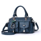 PU Leather Shoulder Bag with Zipper Compartments for Women Multiple Colors - Multi-Color Purse