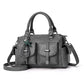 PU Leather Shoulder Bag with Zipper Compartments for Women Multiple Colors - Multi-Color Purse