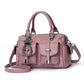 PU Leather Shoulder Bag with Zipper Compartments for Women Multiple Colors - Multi-Color Purse
