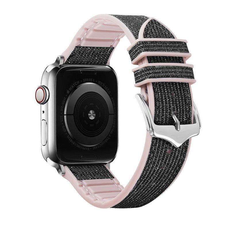 PU Leather Silicone Chameleon Watch Strap - PU Leather Silicone Chameleon Watch Strap Light Pink