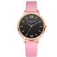 PU leather strap rose gold fashion casual fashion watch ladies black dial watch female models - Rose Gold PU Leather