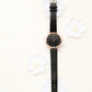 PU leather strap rose gold fashion casual fashion watch ladies black dial watch female models - Rose Gold PU Leather