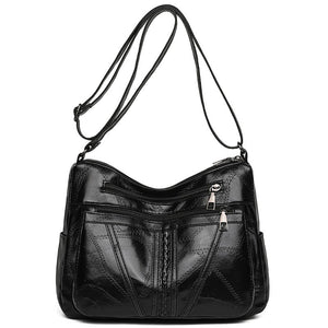 PU Leather Suitcase Organizer Bag with Zipper Pocket for Travel and Storage - Teleplus