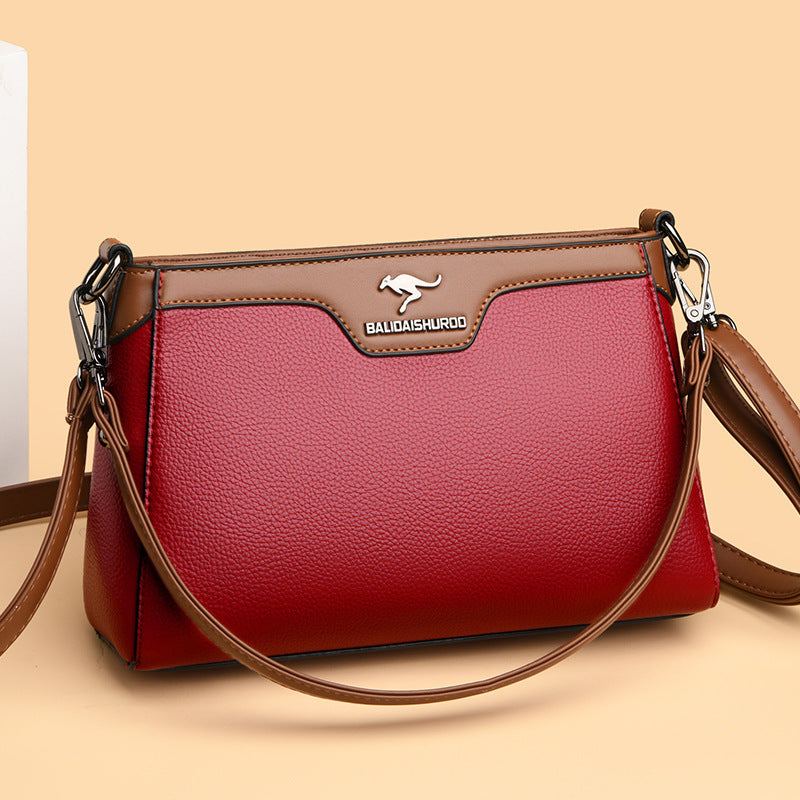 PU Leather Travel Suitcase Organizer with Multiple Zipper Pockets