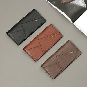 PU Leather Wallet for Men with Simple Stitching in Black Coffee Brown - So Smart It Defeats Thieves Style united states