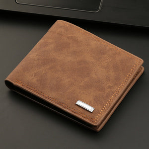 PU Leather Wallet with ID and Card Slots in Black or Brown for United States - Men’s Wallet: Fashionably Short on Style