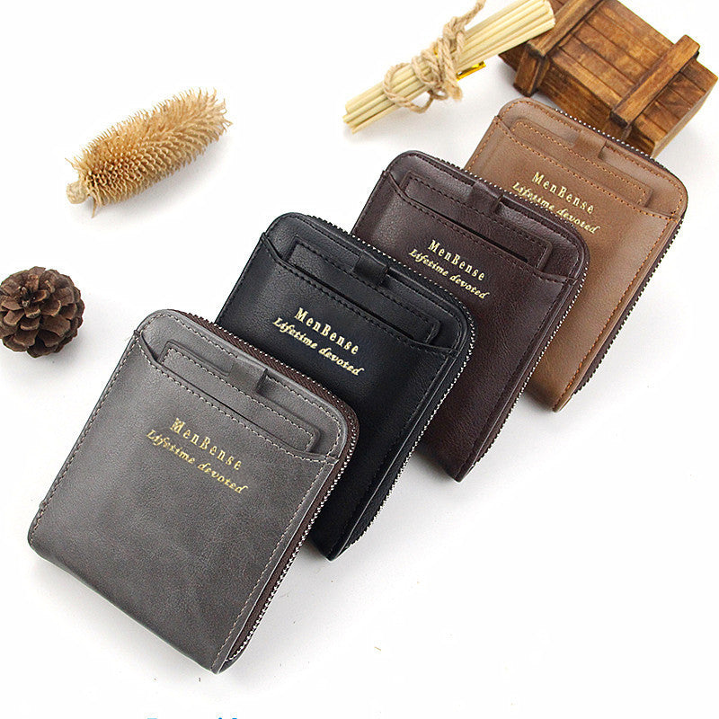 PU Leather Wallet with Zipper and Multiple Card Slots for the United States CHF - Multi-card Male Where Coins Meet