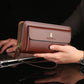 PU Leather Zipper Wallet for Men and Women in Khaki Black or Brown - Stylish Who Mean Business united states chf zipper