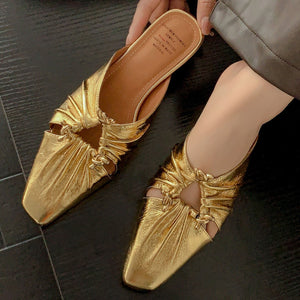 PU Toe Bracket Square Head Gold Milky White Silver Shoe Covers for Low Heels - Teleplus in toe bracket square head shoe