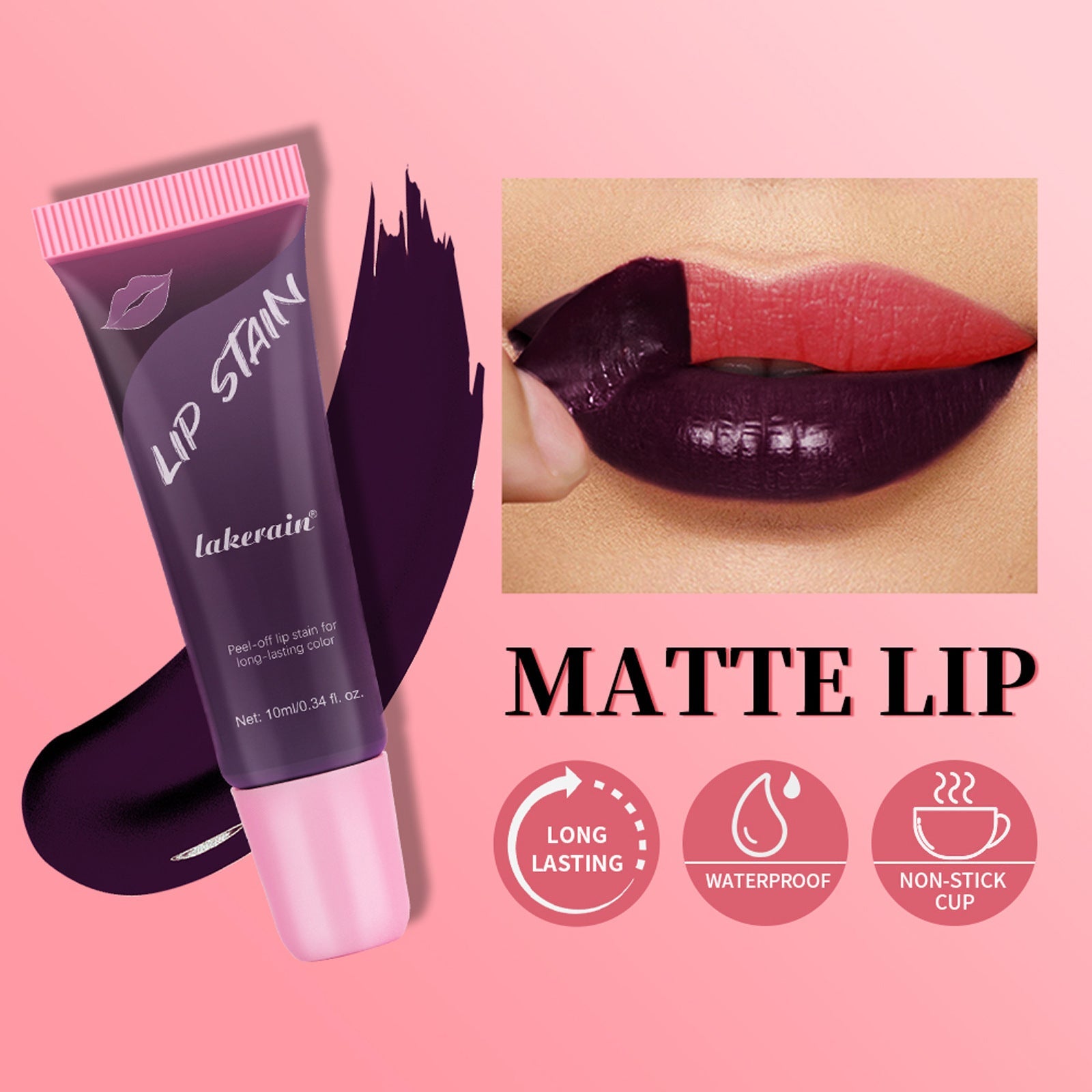 Pull Lip Gloss Mattes Set Light Pink and Cool Rose for Discoloration Improvement - Matte pull lip gloss matte finish