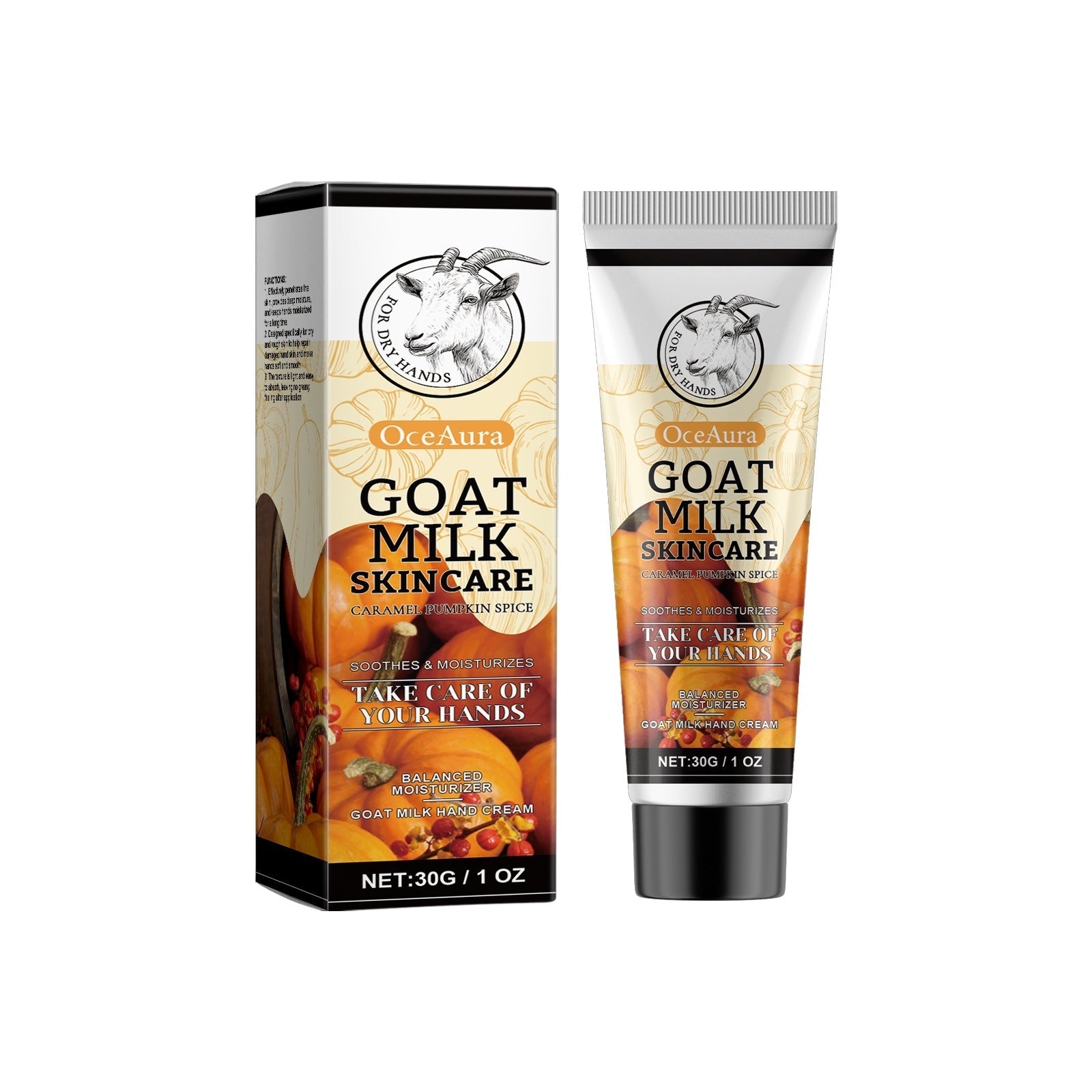 Pumpkin Spice Goat Milk with Caramel Collagen and Vitamin E - caramel pumpkin spice goat milk