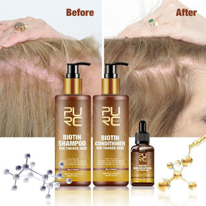 PURC Hair Care Ginger Biotin Three-piece Shampoo Conditioner Repair Dry And Frizz Essential Oil - PURC Hair Care Ginger