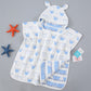 Pure Cotton Gauze Bath Towel Cape for Babies with Hat and Ears - Teleplus bath towel cape pure cotton gauze