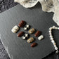 Pure Hand Drawing Autumn Nail Set with Warm Chocolate Oval Packaging - Teleplus pure hand drawing autumn warm chocolate