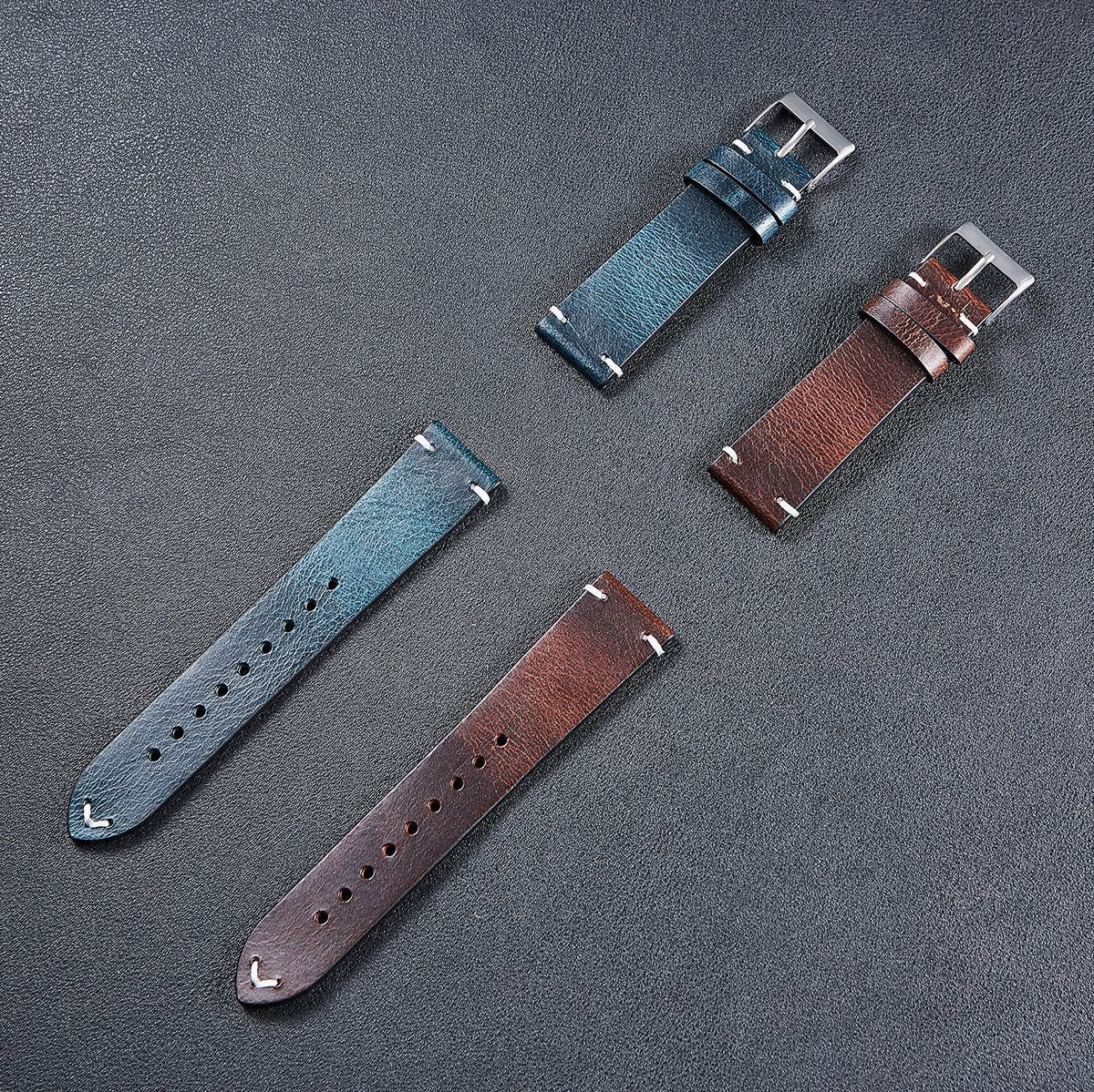 Pure Leather Leather Strap Men’s And Women’s Thin Italian Leather - Pure Leather Thin Italian Watch Strap for Men