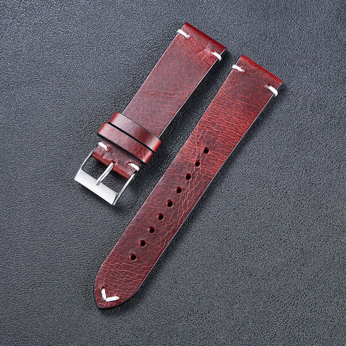 Pure Leather Leather Strap Men’s And Women’s Thin Italian Leather - Pure Leather Thin Italian Watch Strap for Men