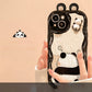Pure White Black Panda Doll Cartoon Phone Case with Fall Protection Silicone - for Quirky panda doll cartoon phone case