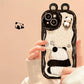 Pure White Black Panda Doll Cartoon Phone Case with Fall Protection Silicone - for Quirky panda doll cartoon phone case