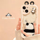 Pure White Black Panda Doll Cartoon Phone Case with Fall Protection Silicone - for Quirky panda doll cartoon phone case