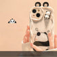 Pure White Black Panda Doll Cartoon Phone Case with Fall Protection Silicone - for Quirky panda doll cartoon phone case