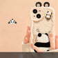 Pure White Black Panda Doll Cartoon Phone Case with Fall Protection Silicone - for Quirky panda doll cartoon phone case