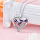 Purple Dragonfly Pendant Necklace in White Gold Plated Sterling Silver - Whimsical White Gold Dragonfly Pendant Necklace