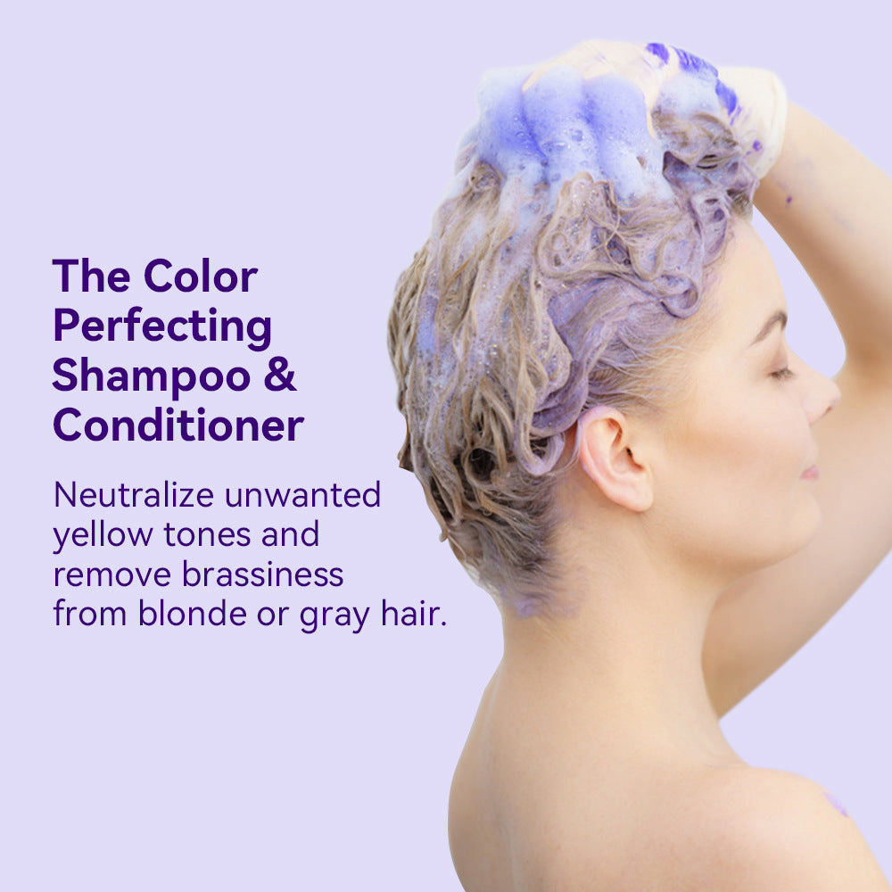 Purple Hair Dyeing Shampoo for Lock Color and Deep Cleansing - solid color lock hair dyeing shampoo
