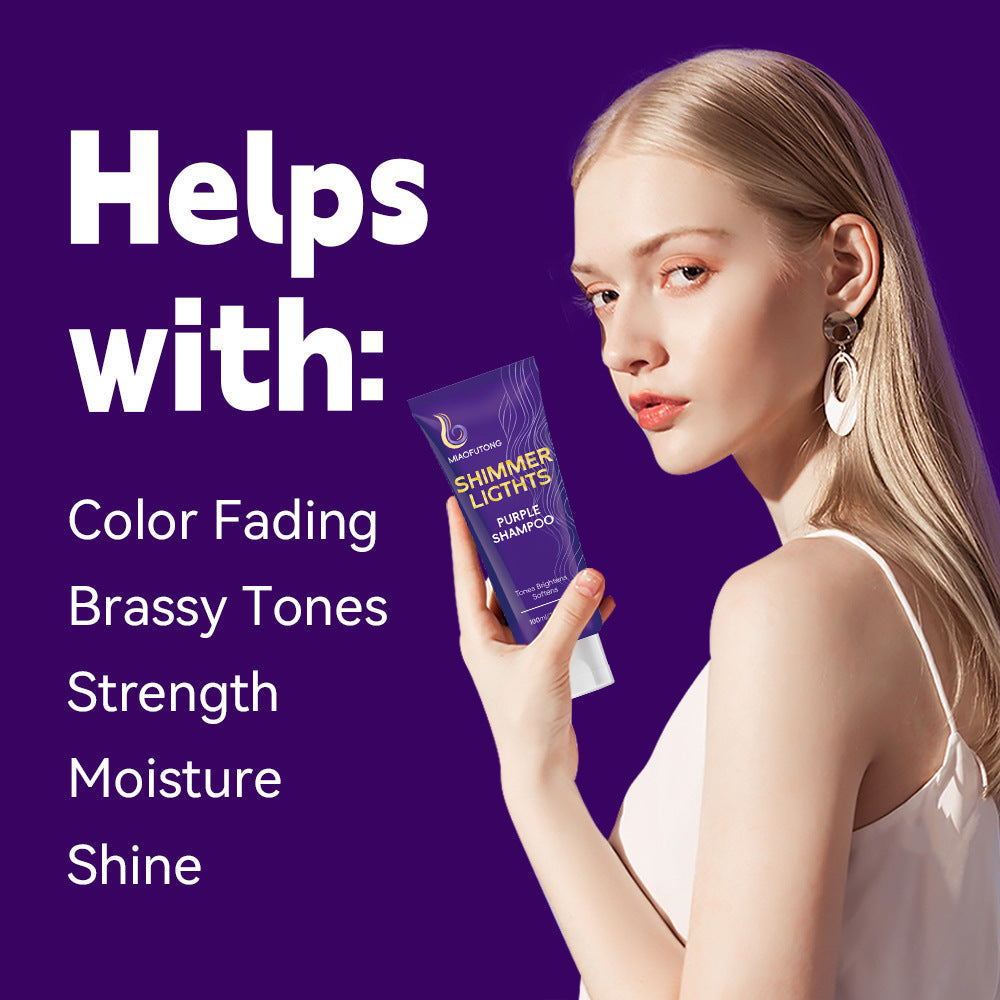Purple Hair Dyeing Shampoo for Lock Color and Deep Cleansing - solid color lock hair dyeing shampoo