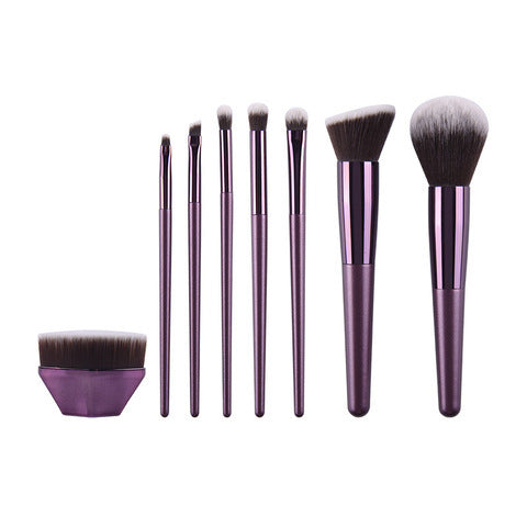 Purple Makeup Brush Set with Soft Tool Brushes and Bag - tool makeup brush soft stock beginner set