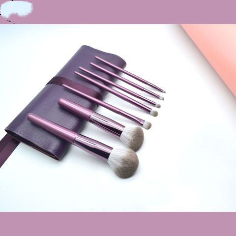 Purple Makeup Brush Set with Soft Tool Brushes and Bag - tool makeup brush soft stock beginner set
