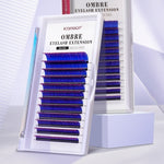 Purple Peak Gradient Color Eyelashes Blue Background Black Mix Pack - purple peak black background blue gradient mix